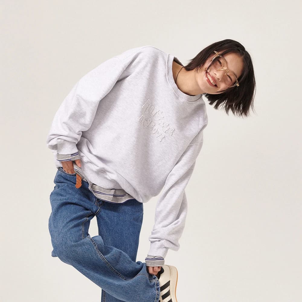 Soulu Patchwork Sweatshirt Light Grey Melange