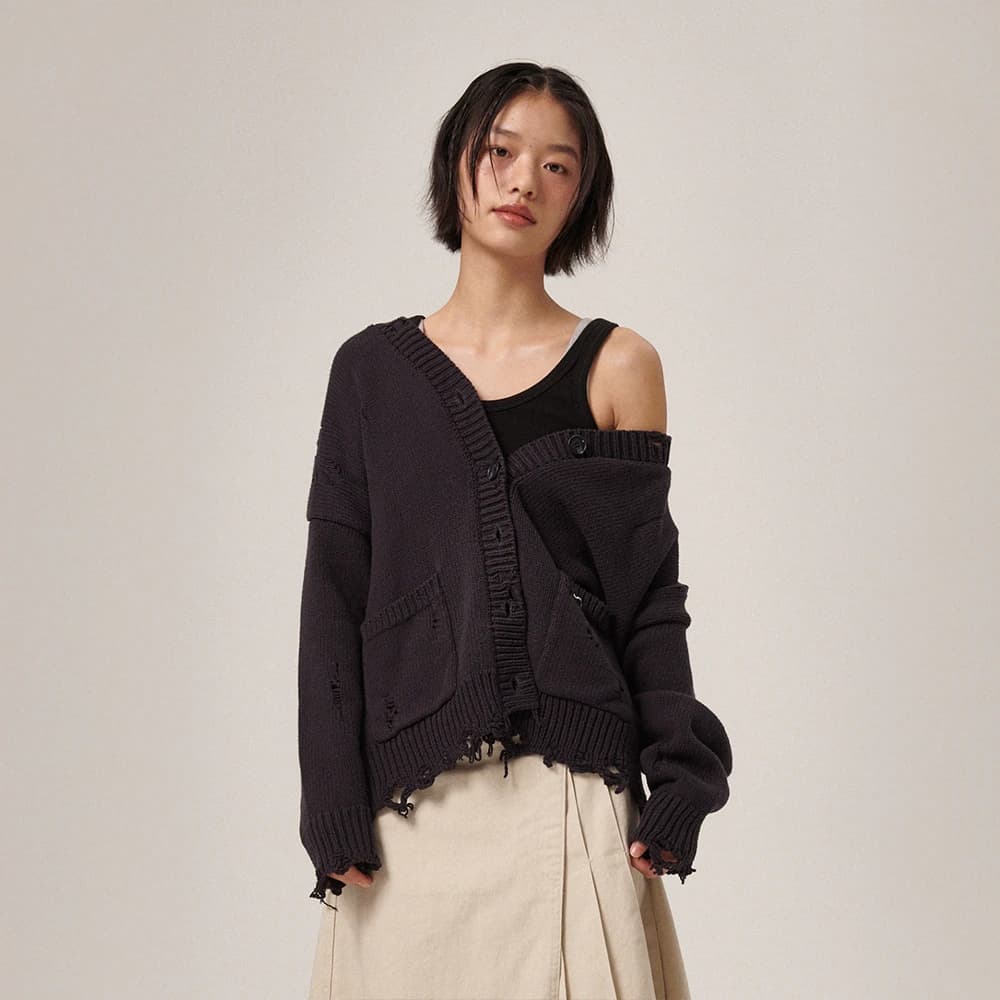 Xaos Vintage Cotton Cardigan Dark Navy