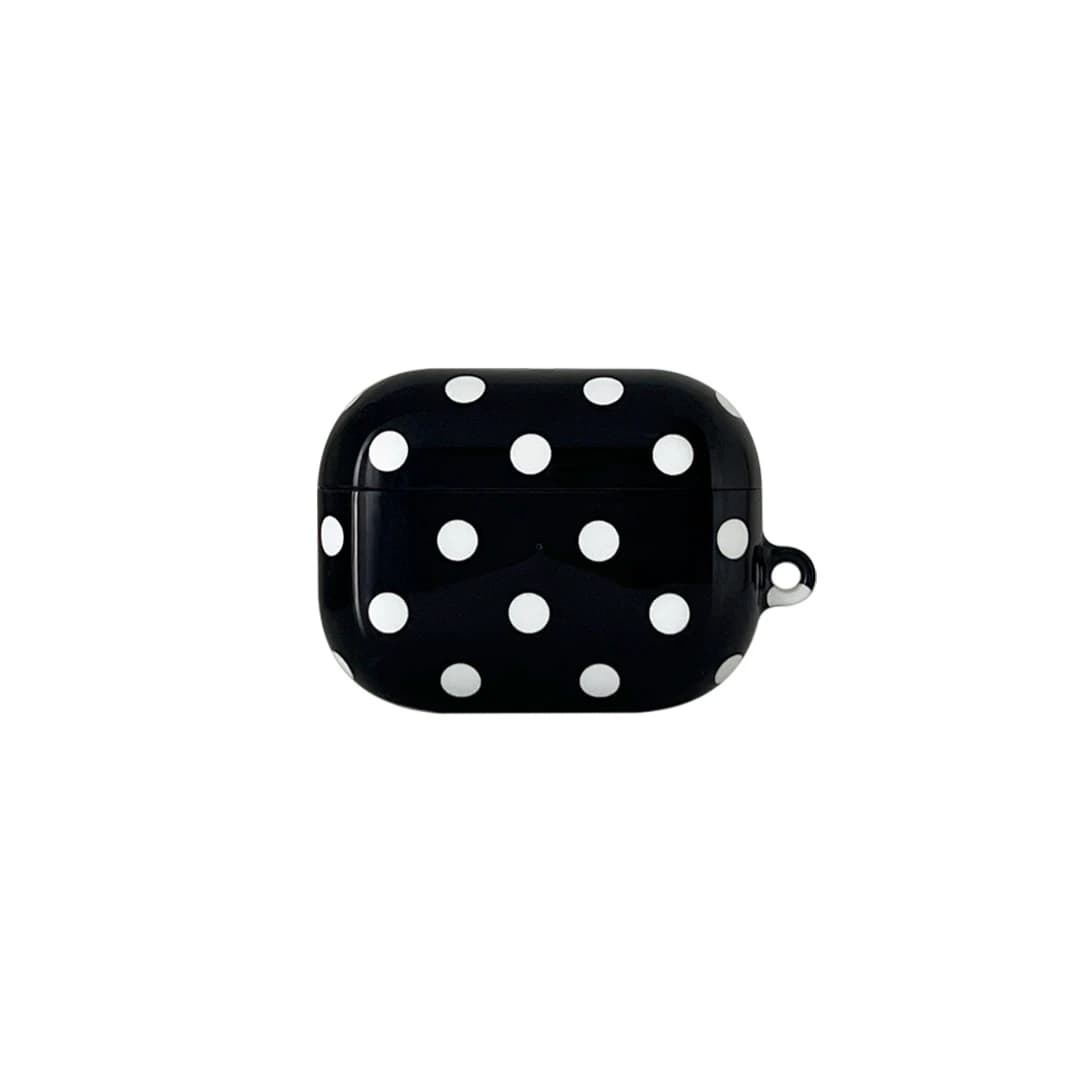 Dot Pattern AirPods Case - Black White