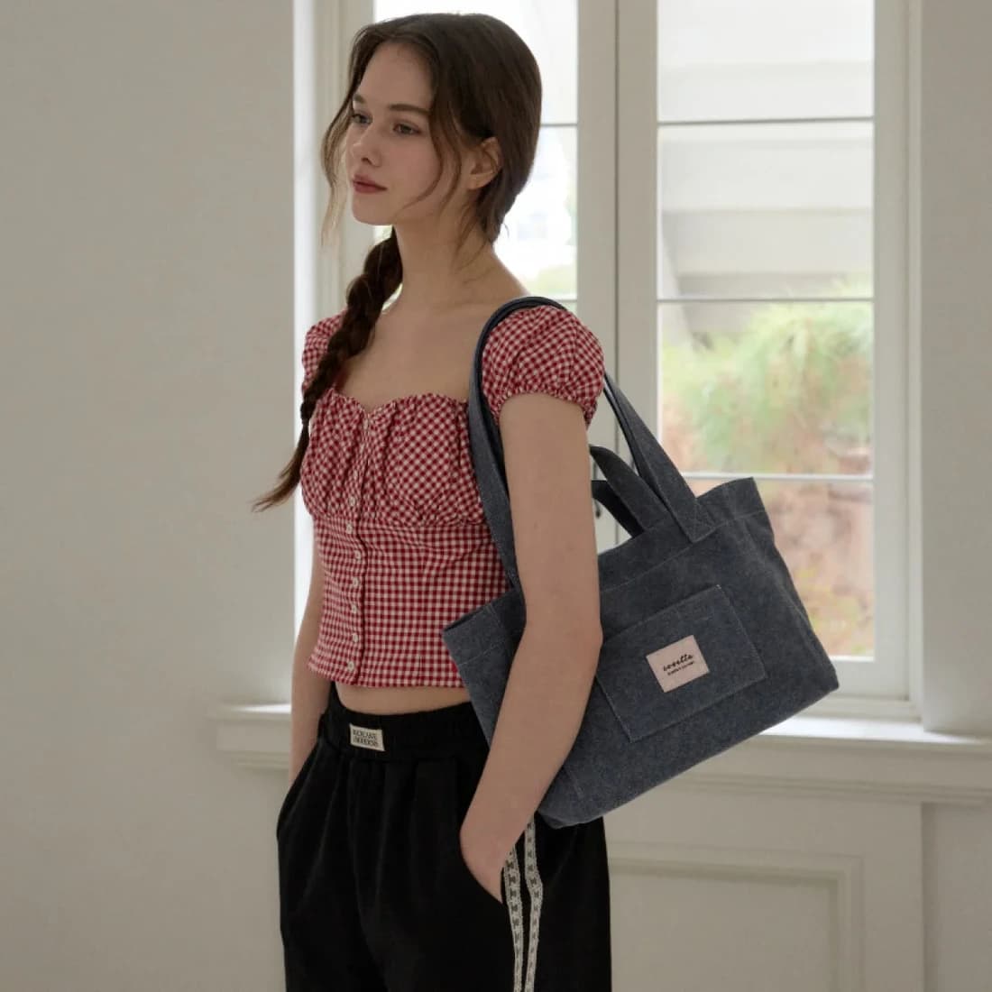 basic canvas bag (Blue)