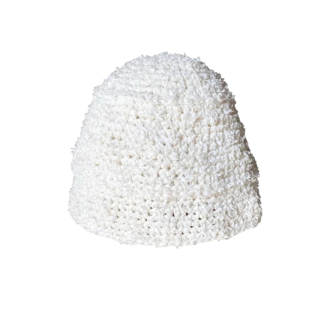 Fuzzy White Bucket Hat